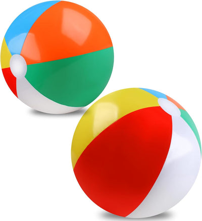 2 Pack Beach Balls, 20 Inch Beach Balls for Kids, Rainbow Color Pool Toys Pool Balls for Swimming Pool, Beach Toys Inflatable Ball for Summer Parties and Water Games