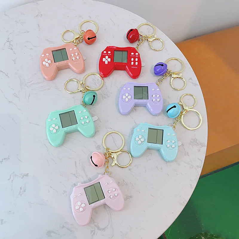 Retro Mini Russian Blocks Game: Handheld Console Keychain,  Nostalgic Puzzle Toy Pendant, Blocks Game Console Pendant, Nostalgic Game Keychain, Mini Russian Game Keychain - Toyigo