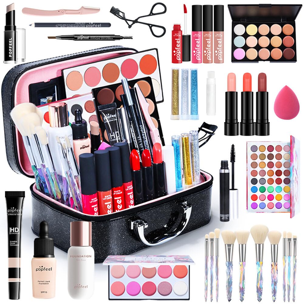 Makeup Kit, Multi-Purpose Full Kit Professional Makeup Sets for Women Girls, Teenagers Beginner Portable Cosmetics Set for Mother?s, Day with Lipsticks Eyebrow Pencil Brushes Lip Gloss ?34Pcs?