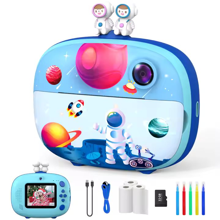 2023 High-Quality 2.4 Inch LCD Display 1080P Cute Print Camera for Kids, Perfect Christmas Gift for Girls & Boys