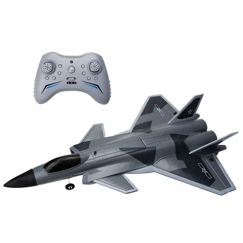 RC airplane kits,  RC Plane Remote Control,  F-22 Fighter Raptor Airplane with Lights, Airplane Anti-collision Soft Rubber Head Glider, 2.4Ghz 2CH Foam Drone Ready to Fly Aircraft Toy for Kids - Toyigo