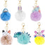 Cute Animal Pom Pom Keychain with Faux Fur Fluffy Balls Key Ring for Women Girls Bag Accessories (Style B)