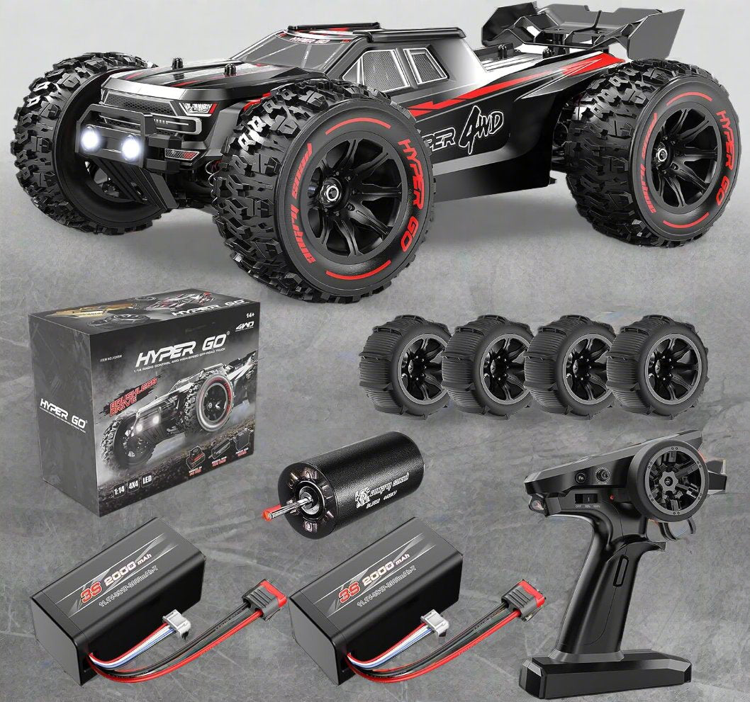 1/14 Brushless RC Cars, RC Trucks 4wd Offroad Waterproof,  Fast 50 mph, Electric Powered High Speed RC Car, Scary Fast Extreme RC Truggy with 3S Battery for Snow Sand - Toyigo