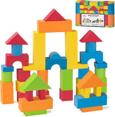 Building Blocks for Toddlers 1-3, Foam Blocks Toys Soft Blocks Gifts Toys Set for 1 2 3 4 Year Old Boy Girls (46PCS)