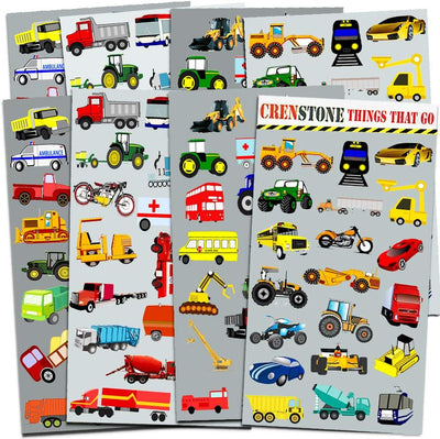 Cars and Trucks Stickers, Party Supplies Pack Toddler, Over 160 Stickers for Toddler Boys and Girls (Cars, Fire Trucks, Construction, Buses & More!)