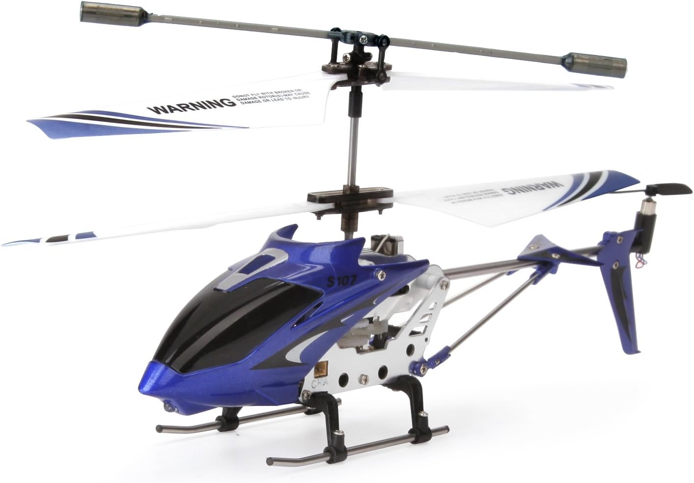 RC Helicopter, S107G 3 Channel, RC Helicopter with Gyro, Blue - Toyigo