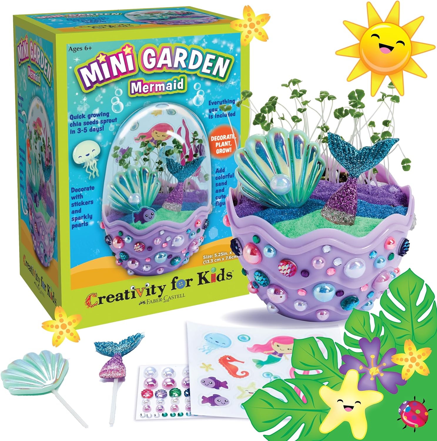 Creativity for Kids Mini Garden Mermaid Terrarium Kit, Stocking Stuffers, Crafts and Gifts for Girls Ages 6-8+ - Toyigo