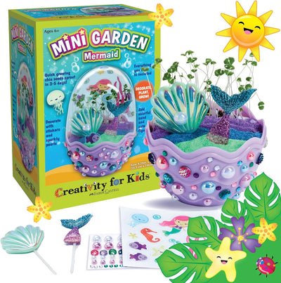 Creativity for Kids Mini Garden Mermaid Terrarium Kit, Stocking Stuffers, Crafts and Gifts for Girls Ages 6-8+ - Toyigo