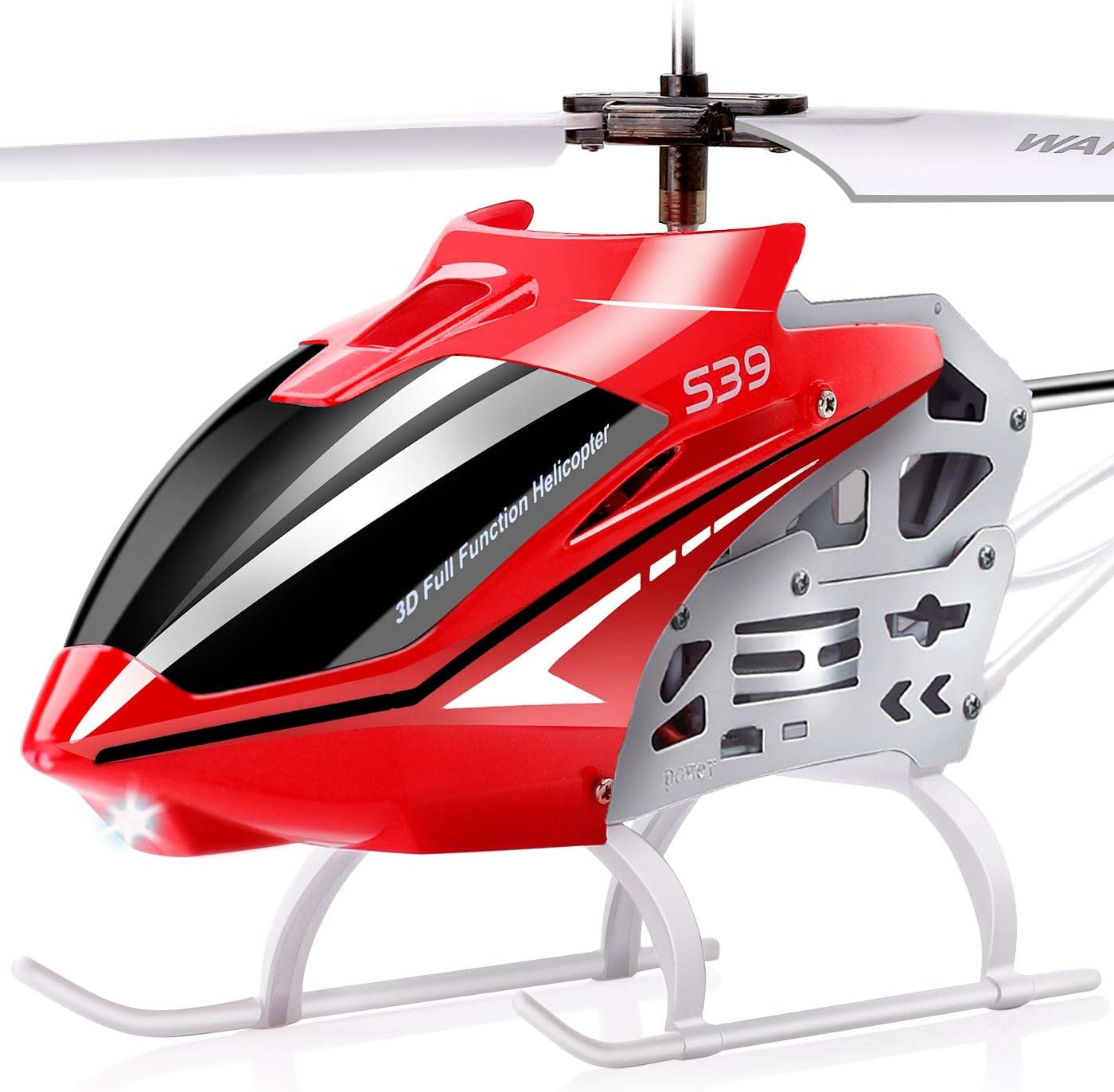 RC Helicopter, S39 Aircraft with 3.5 Channel, Bigger Size, Sturdy Alloy Material, Gyro Stabilizer and High&Low Speed, Multi-Protection Drone for Kids and Beginners to Play Indoor-Red - Toyigo