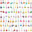 200 Pcs Cute Keychains Bulk Kids Party Favors Keychains Unicorn Keychains Cartoon Keychain for Kids Adults Halloween Birthday Christmas Party Supplies School Gift Keychains (Adorable Style)