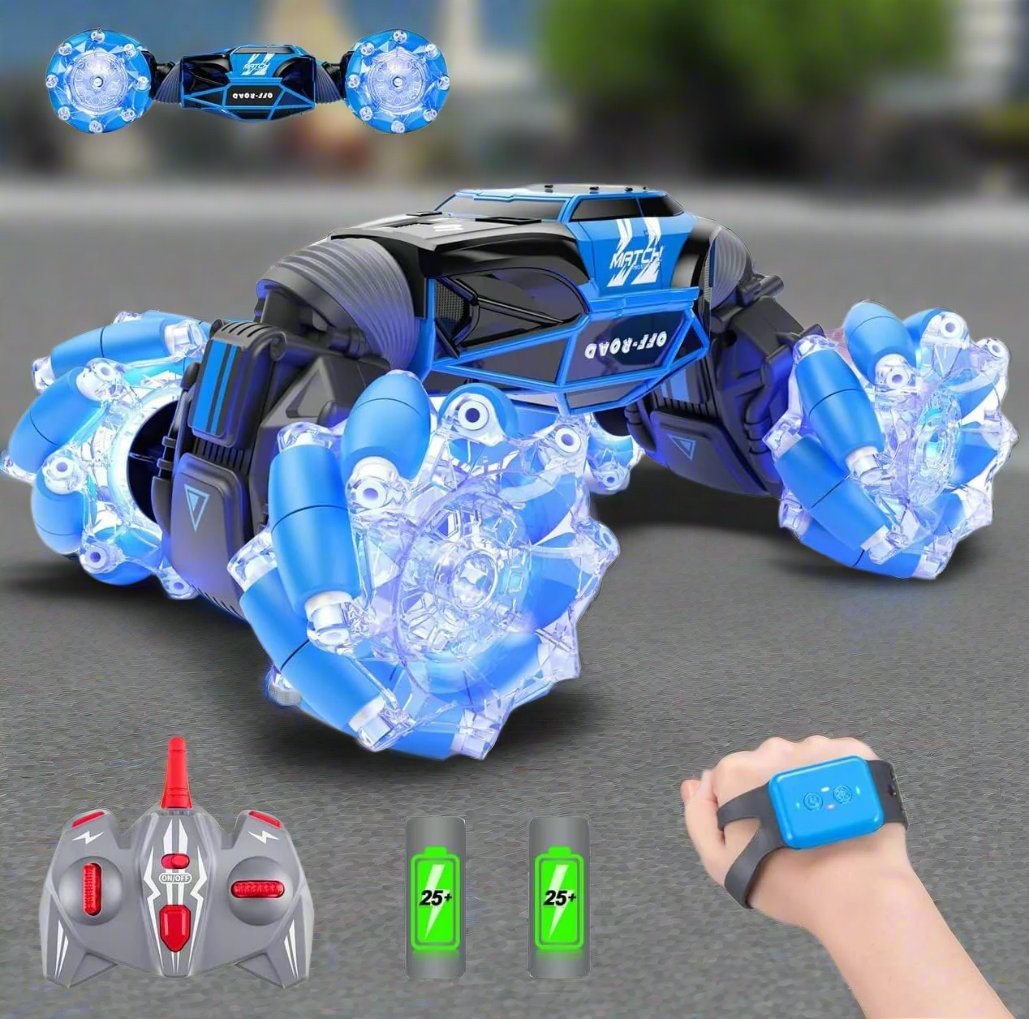 Rc Car, LED Gesture 4WD 2.4GHz Remote Control Gesture Sensing Car, 360ø Rotating Transform Off Road  Rc Stunt Car Double Sided with Lights & Dance for 6-12 Year Old Boys & Girls - Toyigo