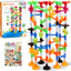 Marble Run Toy, 168Pcs Educational Construction Maze Block Toy Set, STEM Learning Building Block Toy for Kids and Parent-Child Game(136 Translucent Plastic Pieces + 32 Glass Marbles)