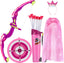 Kids Bow and Arrow Set, LED Light Up Archery Set, Princess Toys with Cape and Crown, 10 Suction Cup Arrows, Bow and Arrow, Indoor and Outdoor Kids Girl Toys for 3 4 5 6 7 8 Year Old