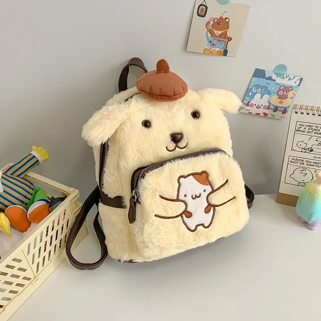 Cute Furry Plush, Kawaii Plush, Cinnamoroll-Dog Backpack, Melody Bag Big-eared Dog Plush Toy Mini Girls Backpacks for Kids - Toyigo