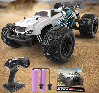 All-Terrain 2.4GHz RTR Rock Crawler RC Cars, Remote Control Monster Truck,  W/ 2 Batteries for 40 Min Play, 4x4 High Speed 40 KPH RC Truck - Toyigo