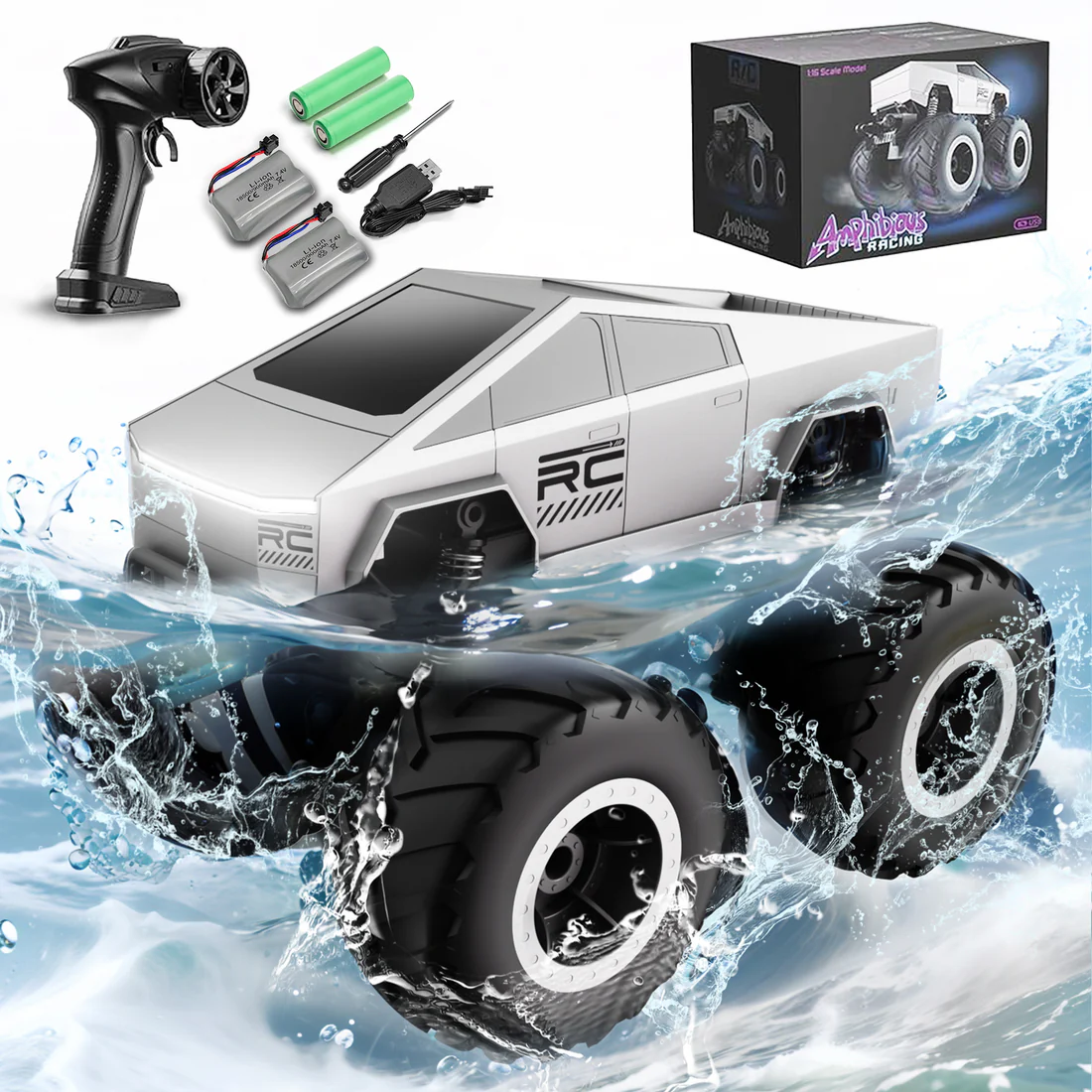 Amphibious 1:16 All Terrain Off-Road RC Car Waterproof