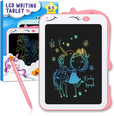 Unicorn Toy Gifts, LCD Writing Tablet for Kids, Toddler Travel Road Trip Essential Toy Gift for 3+4 5 6 7 8 Year Old, Doodle Draw Board, Easter Gifts Learning Birthday  for Girls Boys