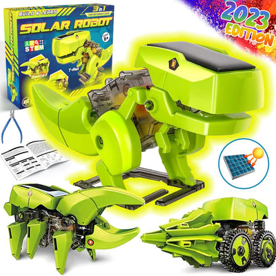 Dinosaur STEM Solar Robot Toys, 3 in 1 Building Games Educational Science, Coding Engineering Kit for Boys, Ages 5 6 7 8-12 STEM Toys Dinosaur Gift School Family Creative Activities