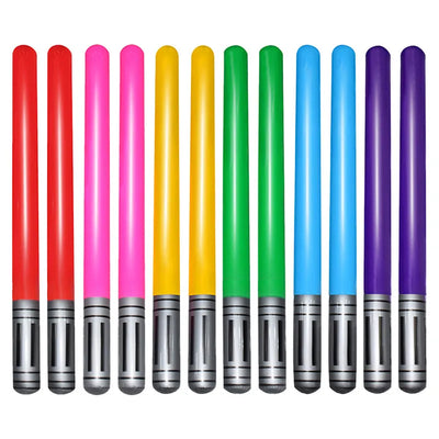 Inflatable Lights, 12 Pieces, Saber Sword Balloons Stick Set, Inflatable Lightsaber Toy, Cosplay Party Favors, Star Wars Themed Party - Toyigo