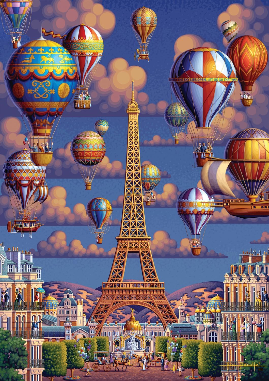 Balloons Over Paris, 300 Large Piece Jigsaw Puzzle for Adults, Challenging Puzzle Perfect for Game Nights, Finished Size 21.25 x 15.00