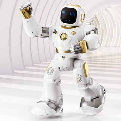 Smart Robot for Kids, Large Programmable Interactive STEM RC Robot, Voice Control and App Control, Gifts for Boys and Girls 4 5 6 7 8 9, Gold - Toyigo