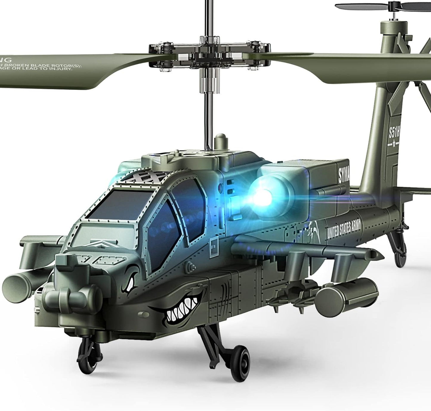 RC Helicopters, S51H Remote Control Helicopter, 2.4GHz Military Army Helicopter, One Key Take Off/Landing, LED Light, Low Battery Reminder, Toys for Boys Girls Kids with Altitude Hold - Toyigo