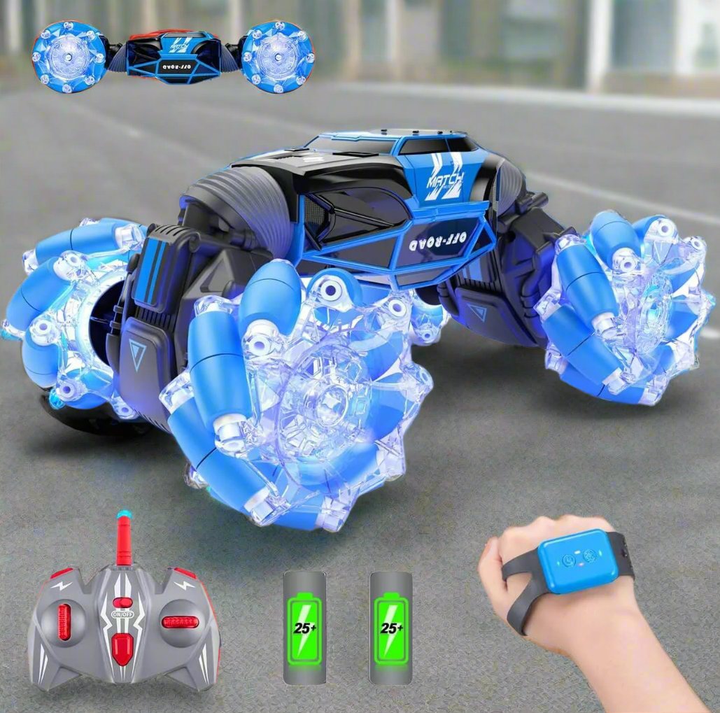 Remote Control Car, LED Gesture Sensing Car, Rc Stunt Car Double Sided 360ø Rotating Transform Off Road with Lights & Dance Boys & Girls for Kids Adults - Toyigo