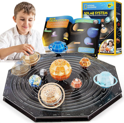 National Geographic Movable Solar System, STEM Toys Solar System Project Kit, 3D Puzzles for Kids, Arts Crafts for Kids Ages 8-13 Boy Girl