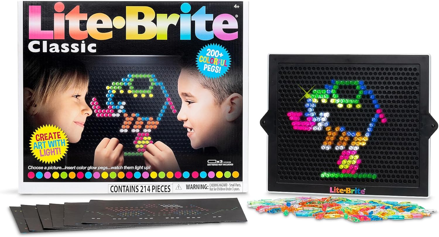 Retro Toy, Lite Brite Classic Favorite Toys, Create Art with Light Toy, STEM, Educational Learning toys, Birthday Gift Boys, Girls Age 4+ for Kids - Toyigo