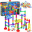 Marble Run Sets Kids, 122 PCS Marble Race Track Game, 90 Translucent Marbulous Pieces + 32 Glass Marbles, STEM Marble Maze Building Blocks Kids 4+ Year Old