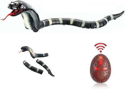 Long Fake Cobra Animal Trick RC Snake, Remote Control Snake Rechargeable Simulation RC Snake, Prank RC Animal Toys - Toyigo