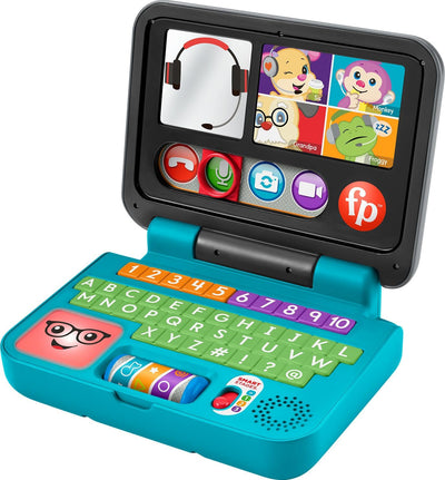 Fisher-Price Baby Laptop Toys, Laugh & Learn Laptop with Smart Stages Toys, Baby to Toddler Toy Pretend Computer Connect Laptop,  Ages 6+ Months Developmental Toy - Toyigo