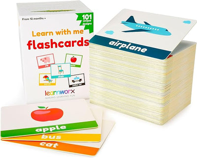 LearnWorx 101 Baby Flash Cards - Award Winning - First Words - Learn Objects, Numbers & Play Games - Toddler Learning Educational Toys (Age 1-5) - Toyigo