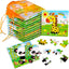 12 Pack Jigsaw Puzzles, Toddlers Wooden Animals, Jigsaw Puzzles 9 pcs, 12 Organize Bags for Kids, Ages 2 3 4 5 Preschool Educational Puzzles, Learning Travel Toys, Boys and Girls