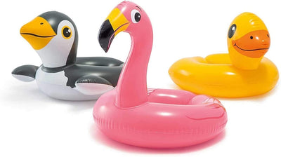 Animal Head Split Ring Pool Floats, Includes Frog, Duck, Penguin, Giraffe, Frog, Penguin, 43234-2327 3 Pack 59220EP