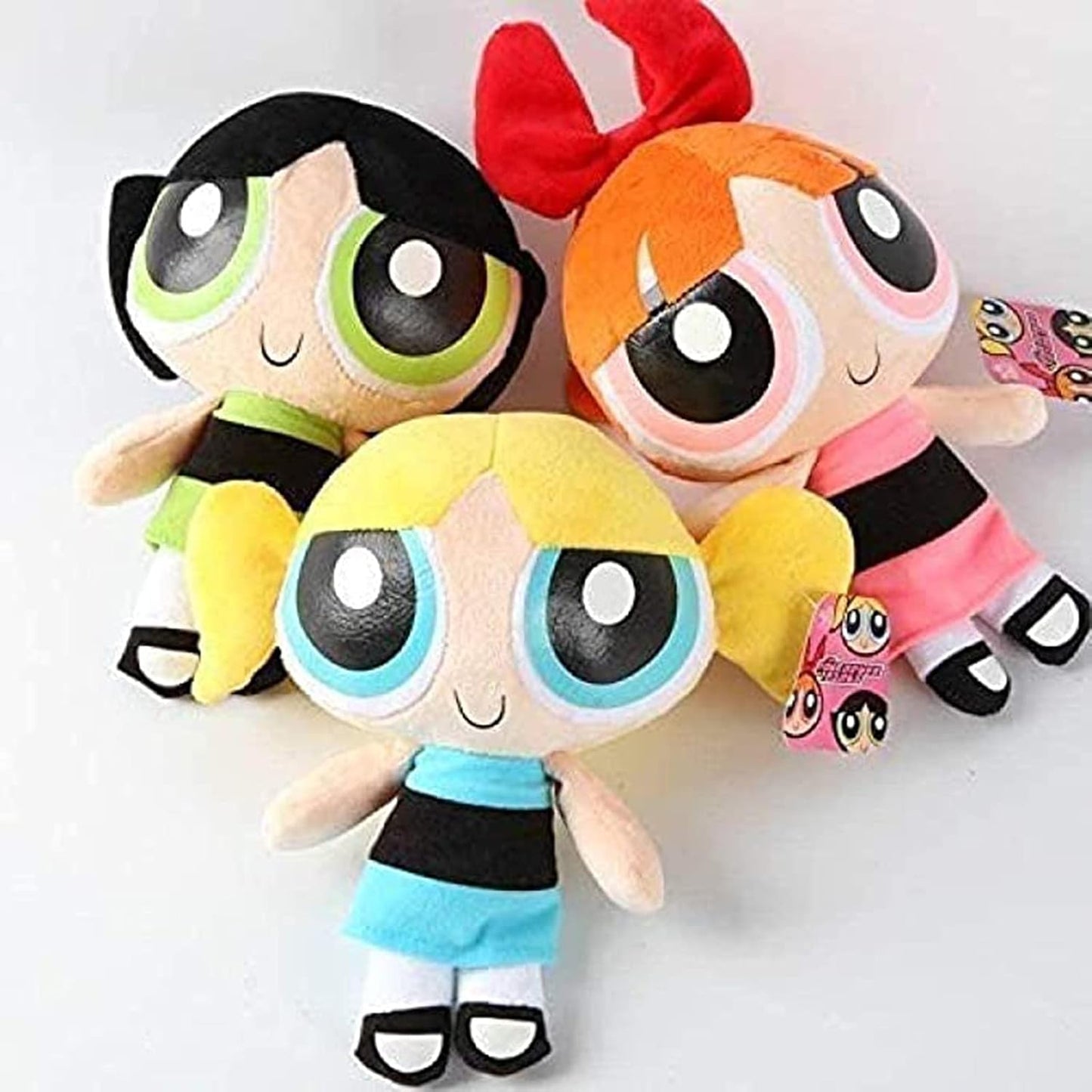 Power puff Girls Plush Doll Set, 20 cm Bubbles, Blossom, and Buttercup Stuffed Toys (3 Pieces)