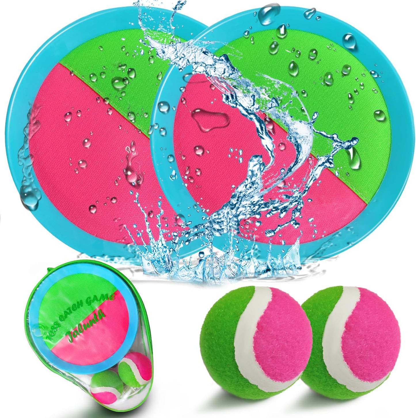 Ball Catch Paddle Set Games, Beach Toys Pool Back Yard Outdoor Games Backyard Camping Toss Age 3 4 5 6 7 8 9 10 11 12 Years Old Boys Girls Kids Adults Family Outside Christmas Easter Gifts