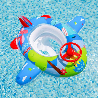 Swimming Float - Inflatable Baby Floats for Pool with Steering Wheel and Horn Water Gun, Summer Outdoor Water Float for Kids