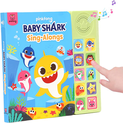 Baby Shark Sing-Alongs Sound Book, Baby Shark Learning & Education Toys, 10 Button Musical Baby Shark Book, Interactive Baby Books for 1-3 Year Olds Boys & Girls for Kids Adults - Toyigo