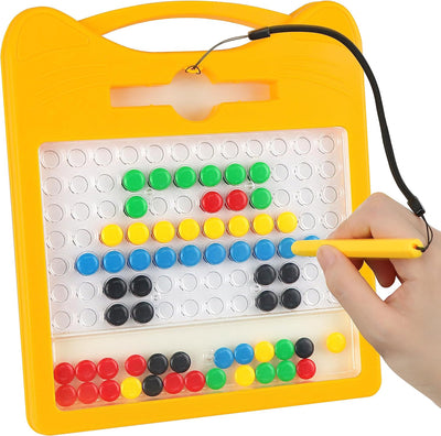 Magnetic Drawing Board for Kids, Toddler magnetic doodle board, Colourful doodle board with Magnetic Pen and Magnetic Beads, Kids Toy Stocking Stuffers for Kids Travel Toys Toddler Toys 2-3 3-5 - Toyigo