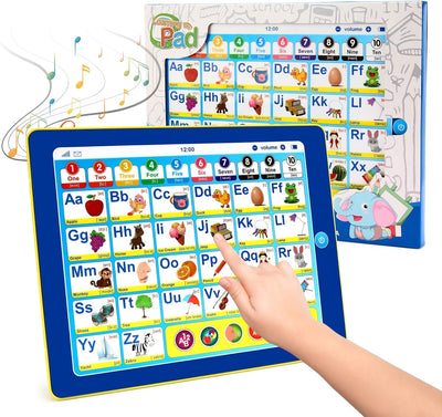 Kids Learning Toys, 6-in-1 Tablet, ABC, Words, Numbers, Color, Games, Music Interactive Educational Electronic Toys, Preschool Learning Toys with Multiple Features Toddler Learning Toys Gifts for Age 3 4 5 Year Old Boys Girls