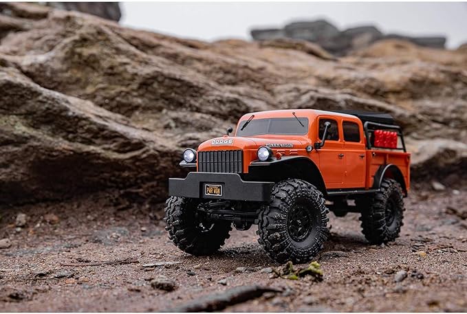 RC Truck, SCX24 40's 4 Door Dodge Power Wagon Orange1/24 4 Wheel Drive-RTR Truck Remote Control Truck For Kids - Toyigo