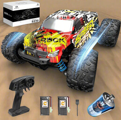 RC Cars,  High Speed Remote Control Car, Fast 2.4GHz All Terrains Toy Trucks, 2 Batteries for 40Min Play, for Adults Kids 30+MPH, 1:16 Scales 4WD Off Road RC Monster Truck, for Adults Kids 30+MPH - Toyigo