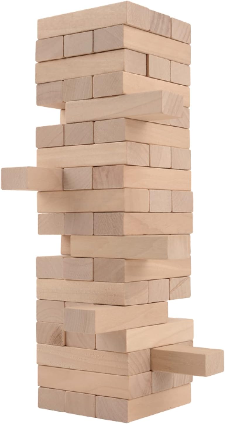 Timber Tower Wood Blocks, Wood Block Stacking Game,Original Edition Family Game Classic Stacking for Toys (48 Pieces)