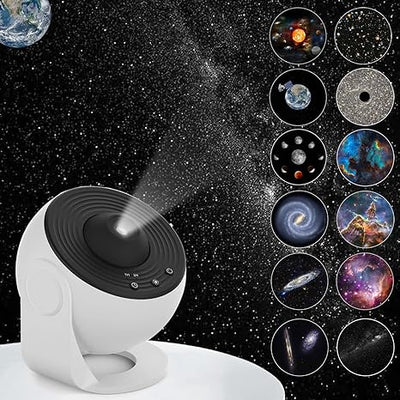 Galaxy Projector, 12 in 1 Planetarium Star Projector Realistic Starry Sky Night Light with Solar System Constellation Moon for Kids Adults Bedroom Ceiling Home Theater Living Room Dcor