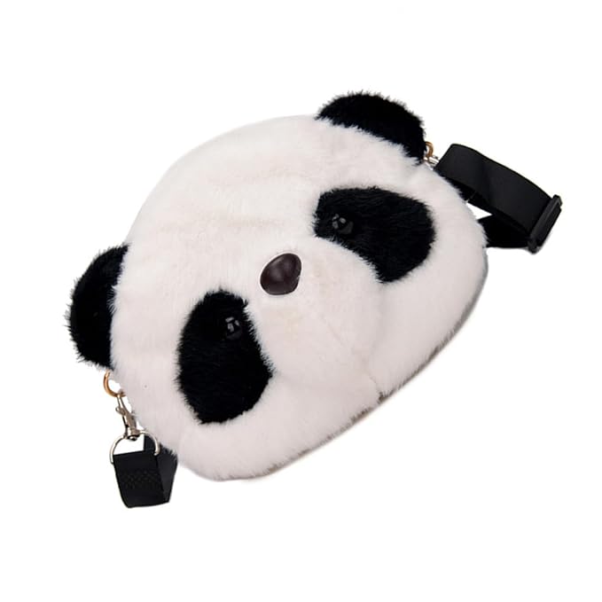 Smart Panda Soft Plush, Crossbody Panda Backpacks, Panda Shoulder Bag, Kawaii Purse Fur Material Trendy Purses Girl Wallet Stuffed Animals Toy for Kids Adults - Toyigo