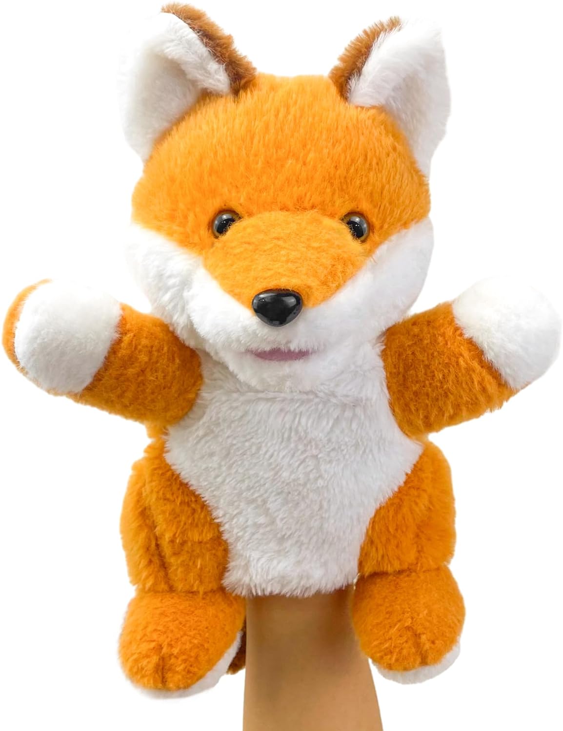 Hand Puppets Fox Puppets, 9" Realistic Stuffed Animal Puppets, Toddlers Cute Fox Stuffed Puppets for Kids with Movable Mouth, Fox Animal Hand Puppets for Adults Hand Puppets for Toddlers