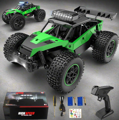 Remote Control High Speed Truck Car, All Terrain Electric Toy Car, 1:20 Scale Remote Control Car, 30 Km/h, LED Headlights, Rechargeable Battery, Gift for Kids and Adults - Toyigo