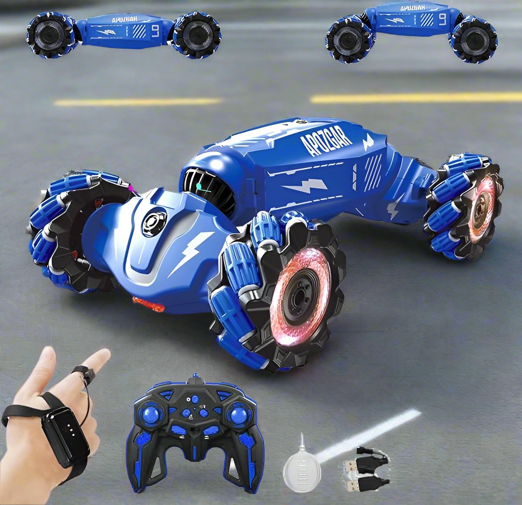 Upgraded Hand Gesture Sensing RC Stunt Car with Lights Music, Spray Fog Steam Gesture RC Car Remote Control Transformed Vehicle 360ø Spins All Terrains Monster Truck for Boys Kids - Toyigo