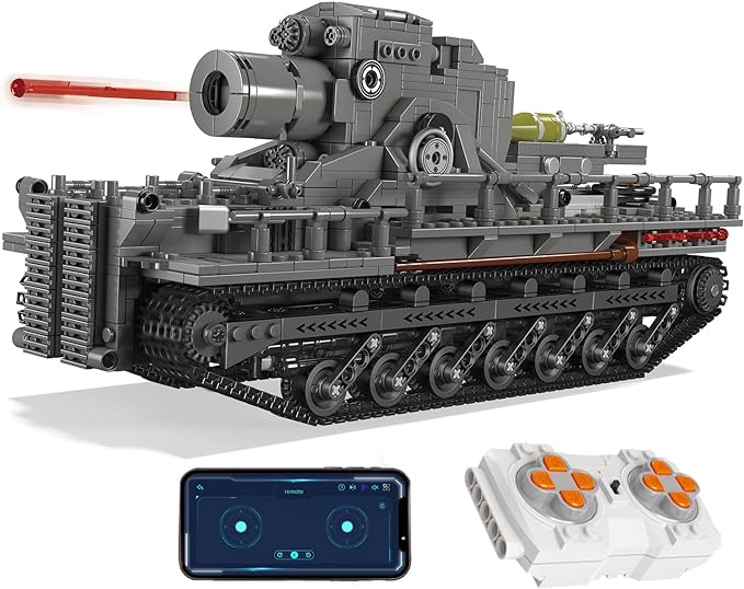 Army Tank Toys Building Kit, 1648 PCS Rc Tank Army Toys for Adults Men Teens, Christmas Birthday, Collectible Model Tanks Sets to Build, Army Toys Cannon That Fires